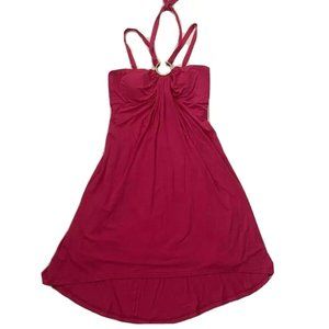 Caché Hot Pink Strappy halter Dress Sundress Size Large NEW NWT